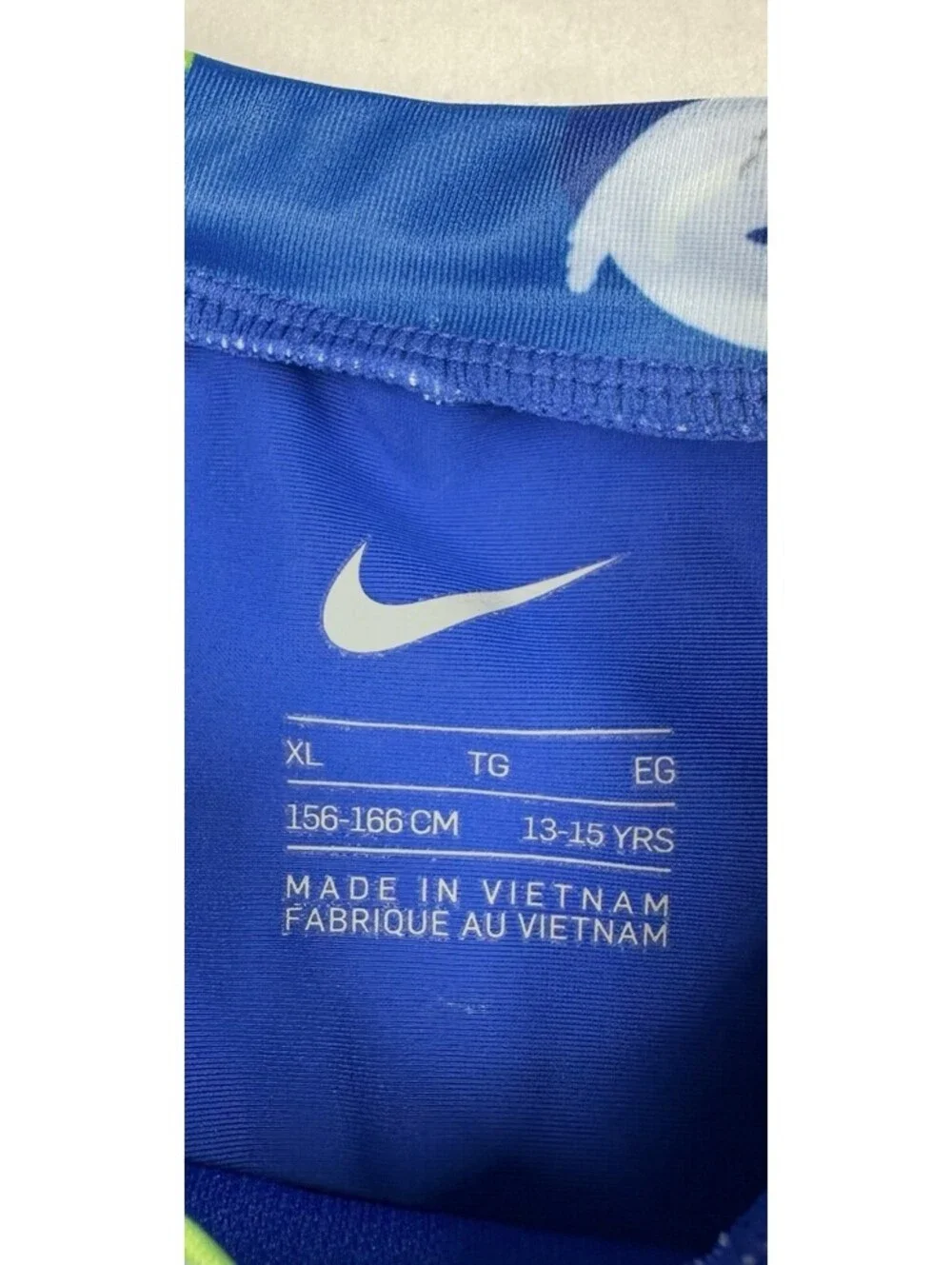 Nike Girl's 2-Piece Pool Party Short Sleeve Crop Rash Guard Blue Unicorn Sz XL